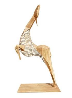 定制不锈钢抽象镂空鹿雕塑抽象艺术品酒店大厅大堂软装饰落地摆件