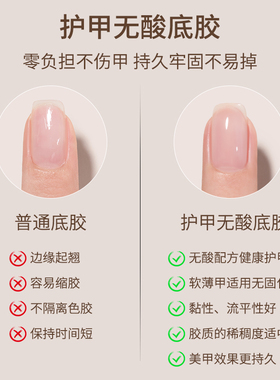 美甲底胶封层套装甲油胶专用钢化加固护甲镀晶高亮持久免洗功能胶