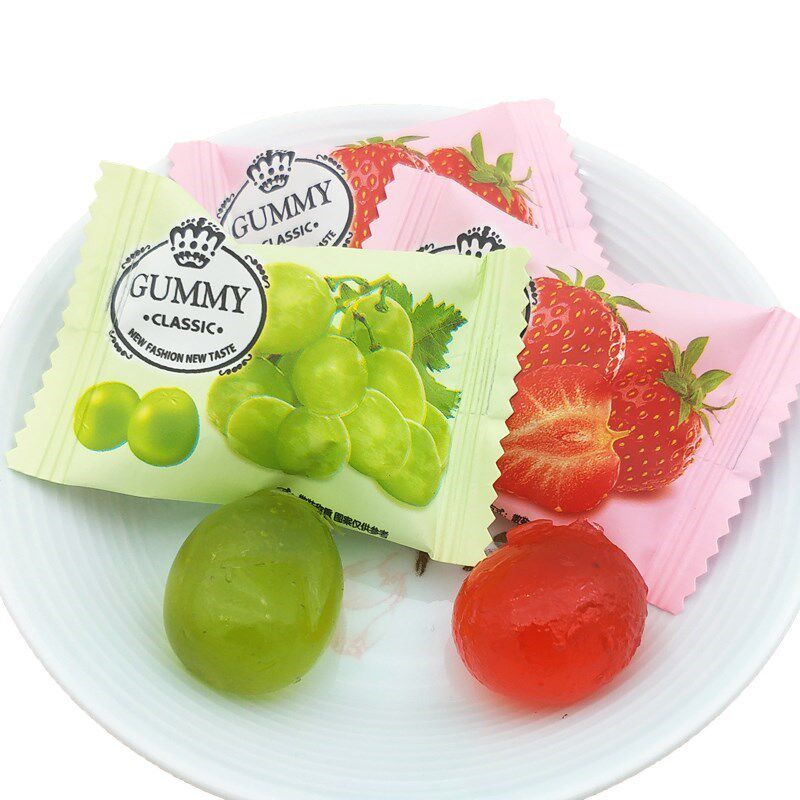 网红葡萄味芒果味500g约56软糖 刘小歪食品糖果