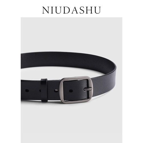 2025秋季新款腰带男真皮装饰年轻人时髦牛仔裤青年牛皮带男潮显瘦 - 图1