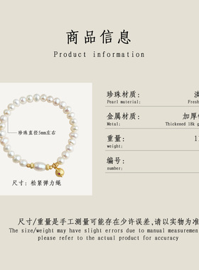 把把壶淡水珍珠手链小众设计轻奢风锆石手串时尚高级感手饰送闺蜜