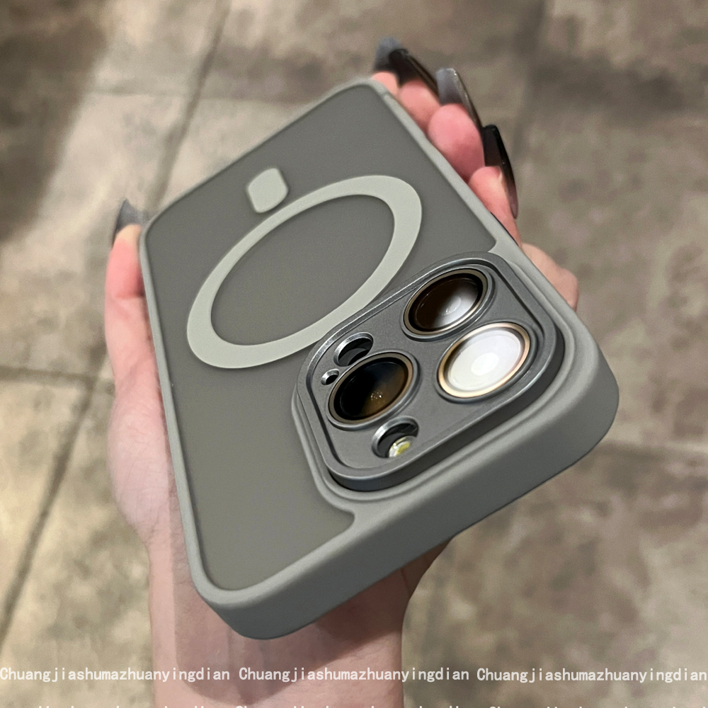 黑色磨砂MagSafe磁吸适用苹果15手机壳手机壳iPhone14promx新款13全包镜头保护套12男士11高级感爆款散热防摔 - 图0