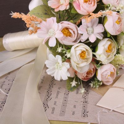 婚礼结婚新娘手捧花伴娘团花束假花韩式高档影楼摄影拍照道具旅拍 虎窝淘