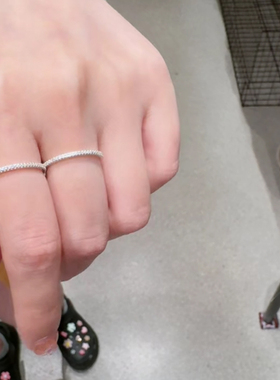 6.13韩国nyunyu饰品简约超闪戒指固口通体银时尚小钻s925银指环