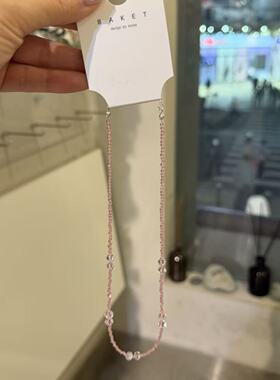 3.17韩国东大门baket饰品新款彩色透明切割串珠项链