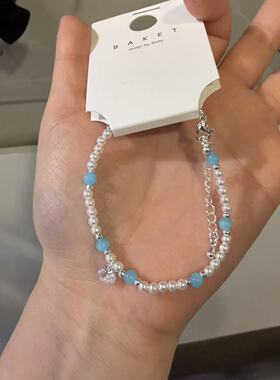 3.17韩国东大门baket饰品新款彩色串珠珍珠手链