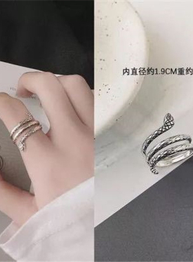 戒指做旧可开口笑脸多层ins朋克