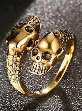 欧美复古风霸气开口骷髅头