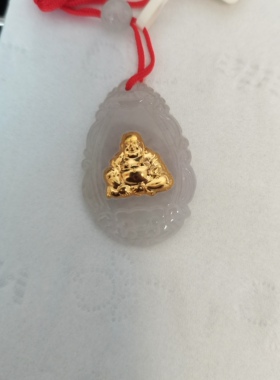 金镶玉佛挂件 项坠 小佛项链坠
