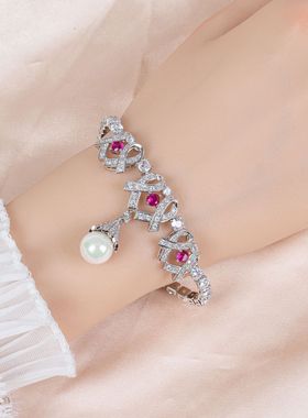 韩版简约流苏蝴蝶结珍珠锆石手链轻奢小众精致百搭新品手饰饰品女