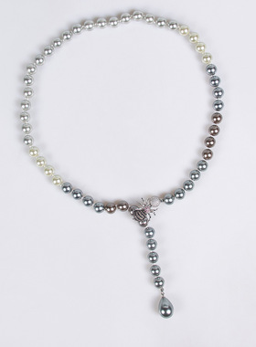 蜘蛛珍珠项链串珠项链毛衣链首饰