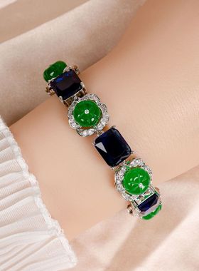 优雅时尚锆石方块几何手链女镶嵌