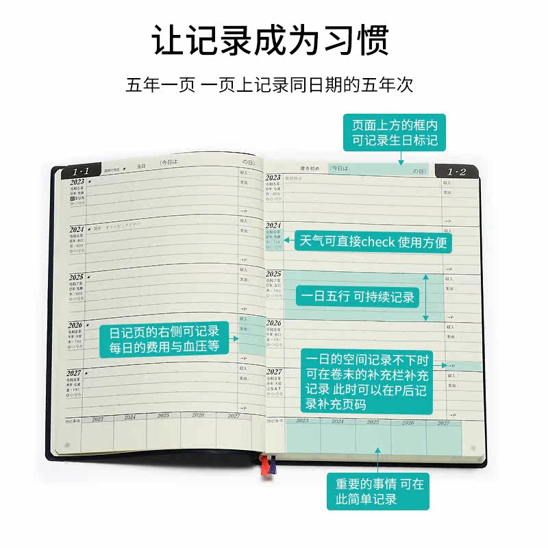 일본의 ISHIHARA 5- 세일 다이어리 2023 손 -모래기 일기 B6 휴대용 잔해서 선물을 조각 할 수 있습니다.