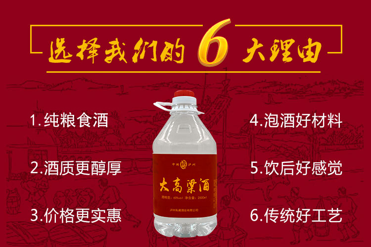 60度四川高粱纯粮食白酒自酿高度桶装散装原浆泡酒药酒专用二锅头 - 图2