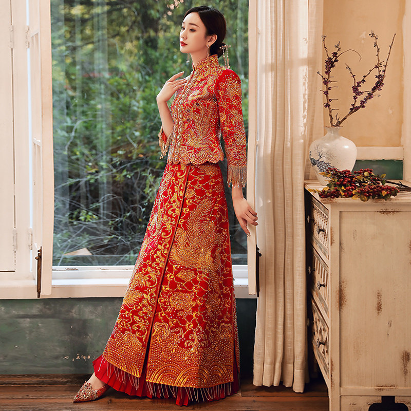 秀禾服2020新款结婚礼服女新娘婚纱 琼兰旗袍