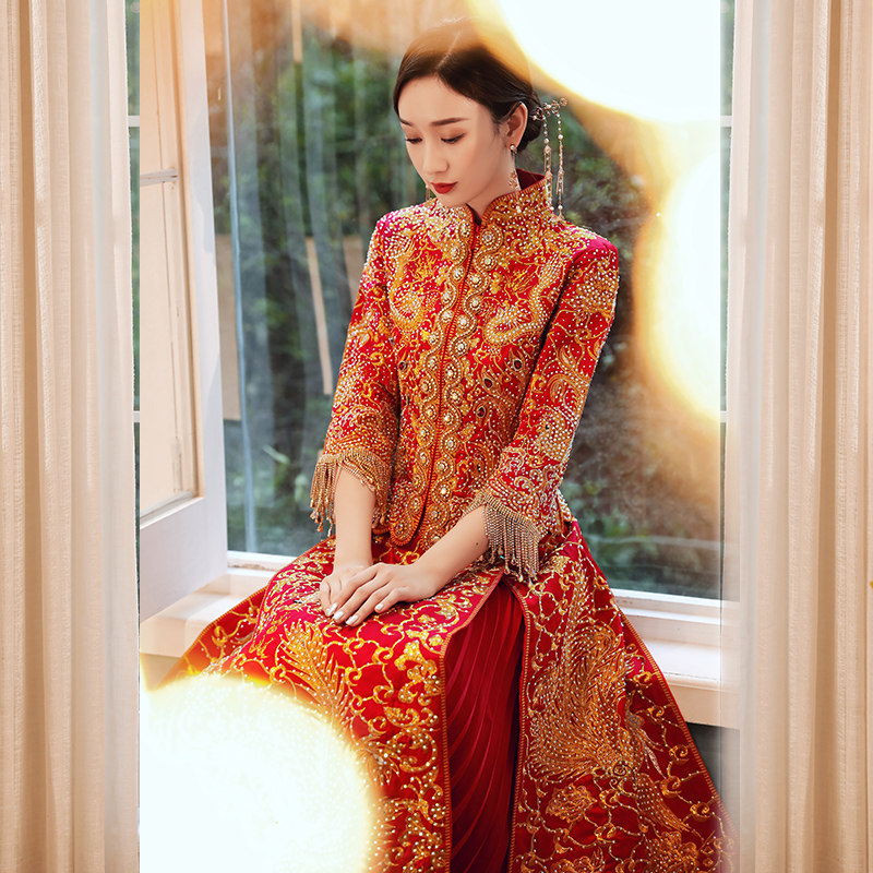 秀禾服2020新款结婚礼服女新娘婚纱 琼兰旗袍