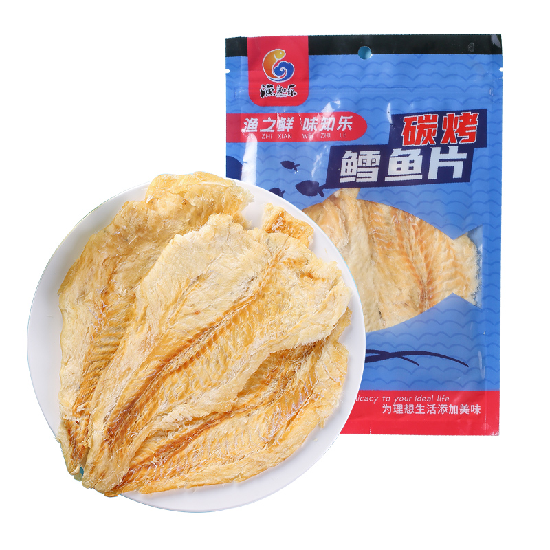 渔知乐鳕鱼片2袋低脂健康烤鱼片60g