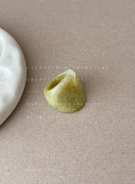 韩系小众清新彩色树脂扳指戒指女独特精致时尚潮流百搭指环戒子