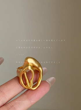 欧美几何不规则金属戒指女夸张个性独特时尚潮流通勤百搭耳环耳饰