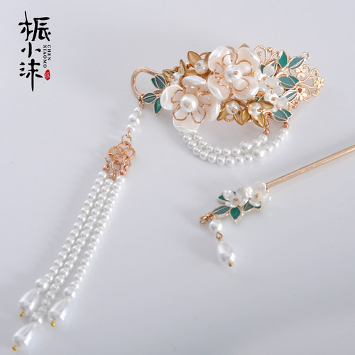 桭小沫洛城束发扣diy手工头饰自制材料包发簪流苏古风汉服自制 - 图1