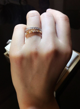 结婚乔妹蜂巢仿真纯银莫桑石对戒