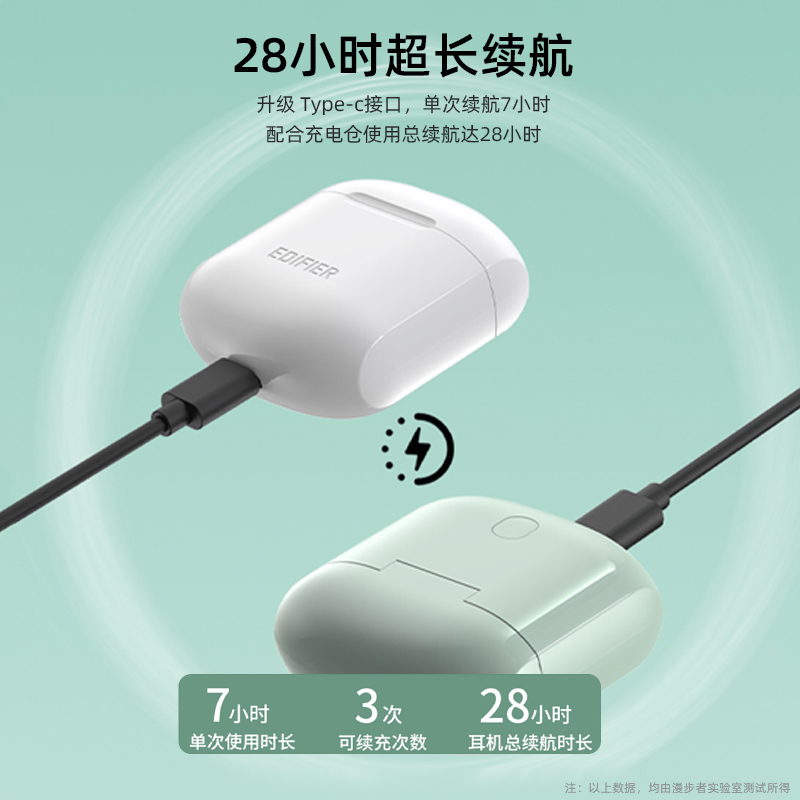 EDIFIER/漫步者 lollipods2022无线蓝牙耳机半入耳降噪运动游戏-图3