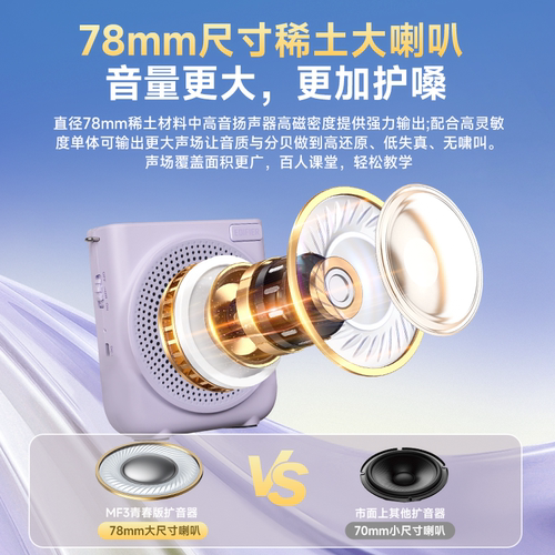 漫步者MF3 小蜜蜂扩音器教师专用老师上课无线麦克风大音量青春版 - 图0