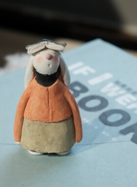 原创陶土手作兔子摆件 爱读书爱幻想爱生活爱自己 温暖治愈的礼物