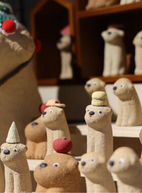 原创陶土手作摆件 可扩香宠萌小狗 治愈系女孩抱抱创意手工礼物