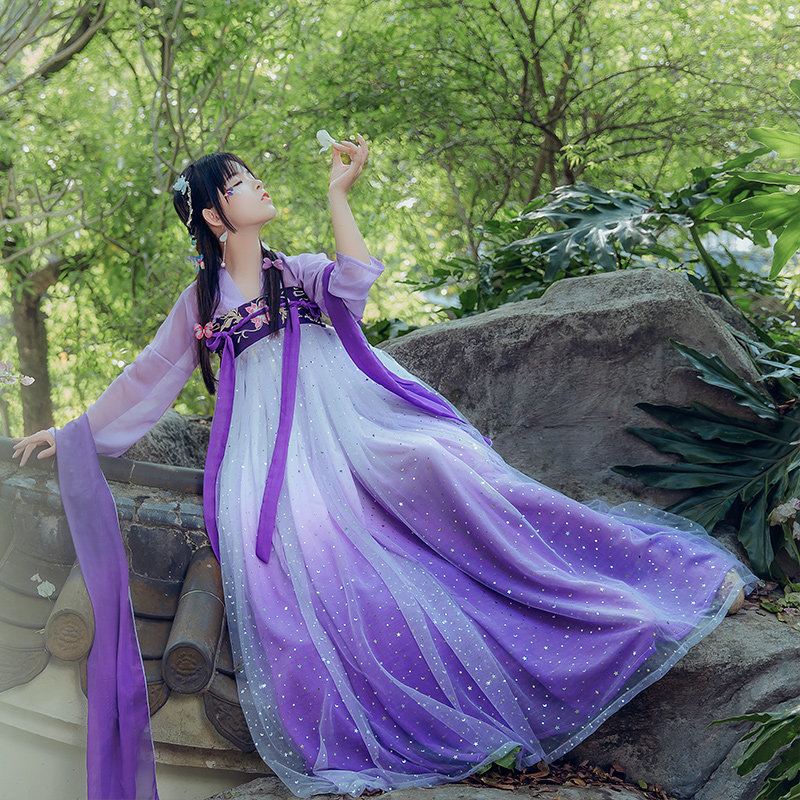 辰莲鱼梦女中国风仙气飘逸古风汉服 千韵岗民族服装/舞台装