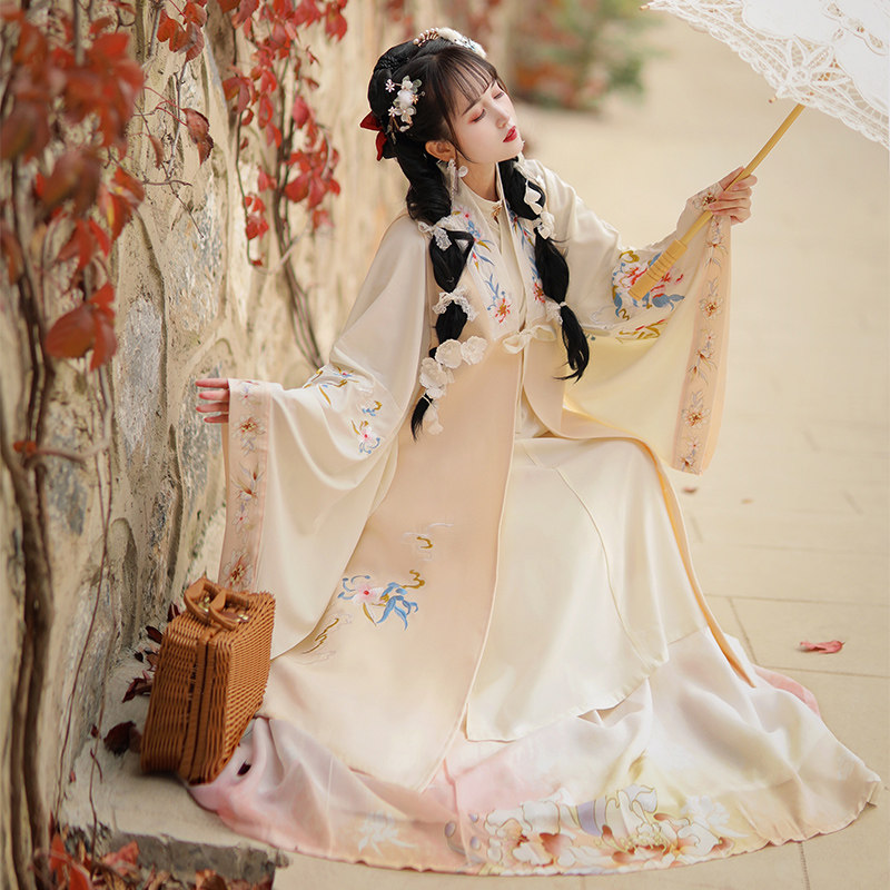 千韵岗拈花记原创明制立领刺绣汉服 千韵岗汉服