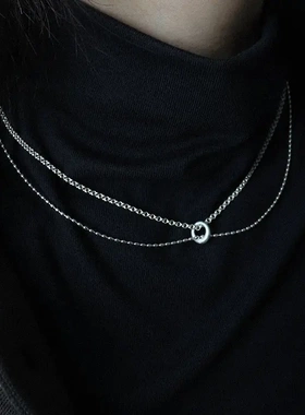 爱记臻系列纯银双链扣环短项链