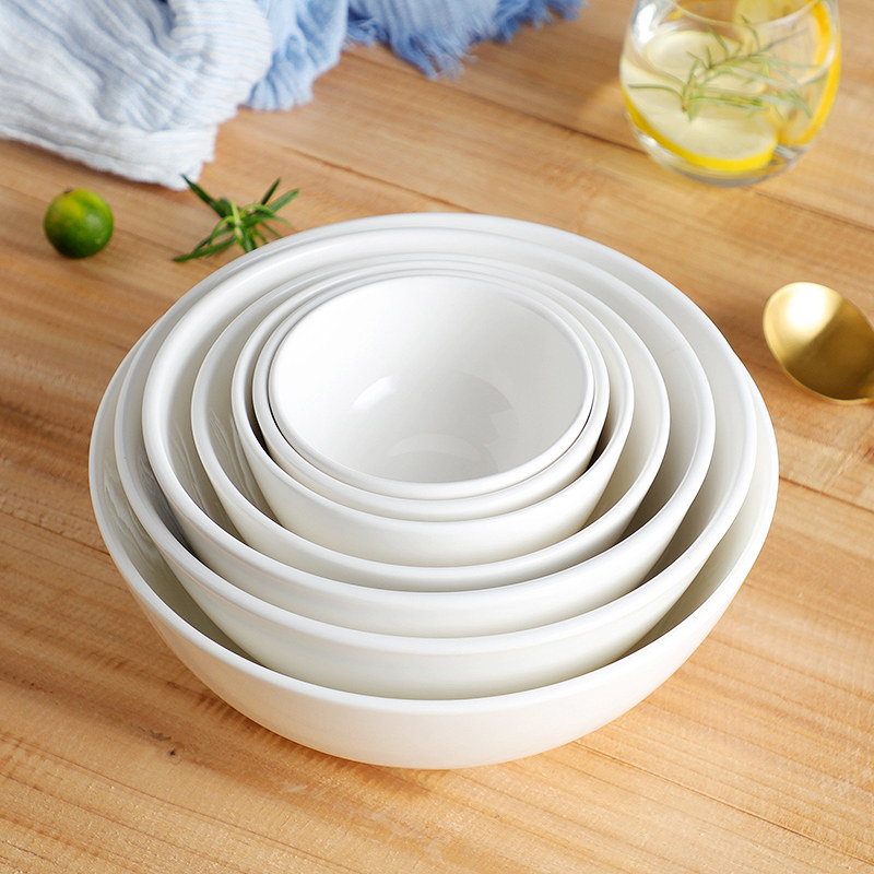 餐饮专用陶瓷碗日式韩式陶瓷直口面碗饭碗汤碗拉面碗商用摆台套装