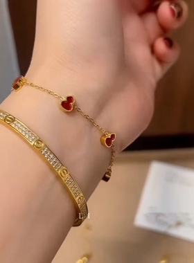 升级版双面迷你红色小葫芦手链