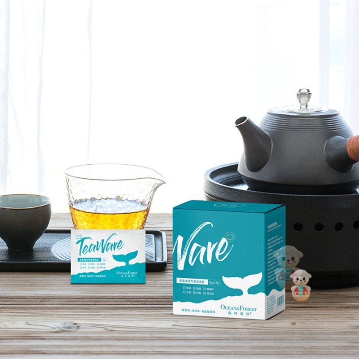 森林海洋茶具牙具清洁专用泡洗粉多功能除味去污茶垢清洗剂食品级 - 图0