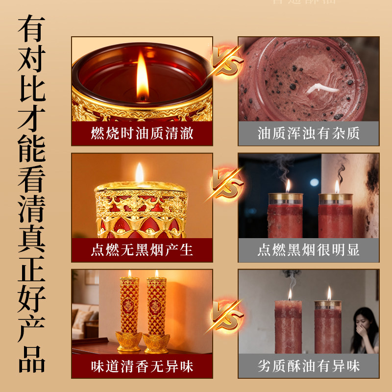 春节家用祈福水晶蜡烛无烟防风日进斗金招财酥油灯乔迁新婚长明灯,淘宝优惠券,粉丝福利购,淘宝优惠卷