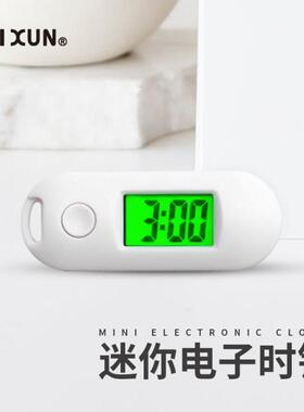 新款升级夜光学生考试静音耐用电子小挂表小巧便携式钥匙扣电子钟
