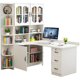 Solid wood corner desk bookshelf study desktop computer table