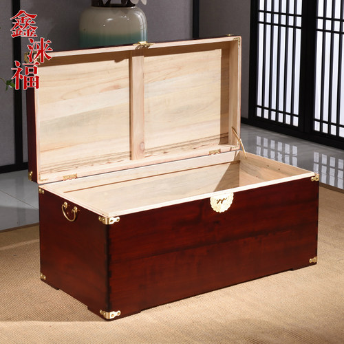 香樟木箱子全实木平板字画收藏箱婚嫁箱结婚箱子储物箱樟木盒 - 图2