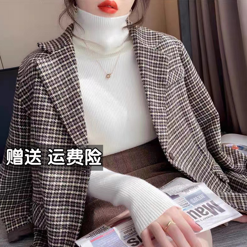 大码胖mm巨显瘦毛衣女秋冬胖妹妹高领针织衫堆堆领打底衫内搭上衣