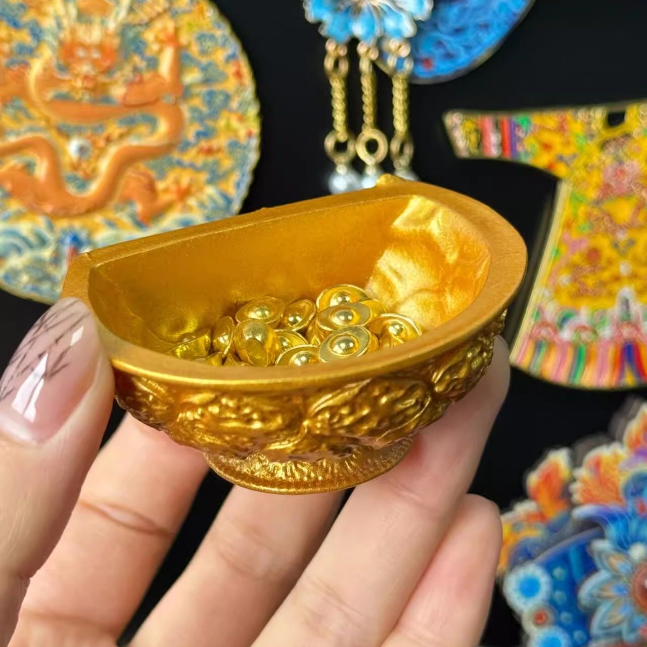 金饭碗冰箱贴陕西历史博物馆文创唐鸳鸯莲瓣纹磁吸贴纪念品伴手礼,淘宝优惠券,粉丝福利购,淘宝优惠卷