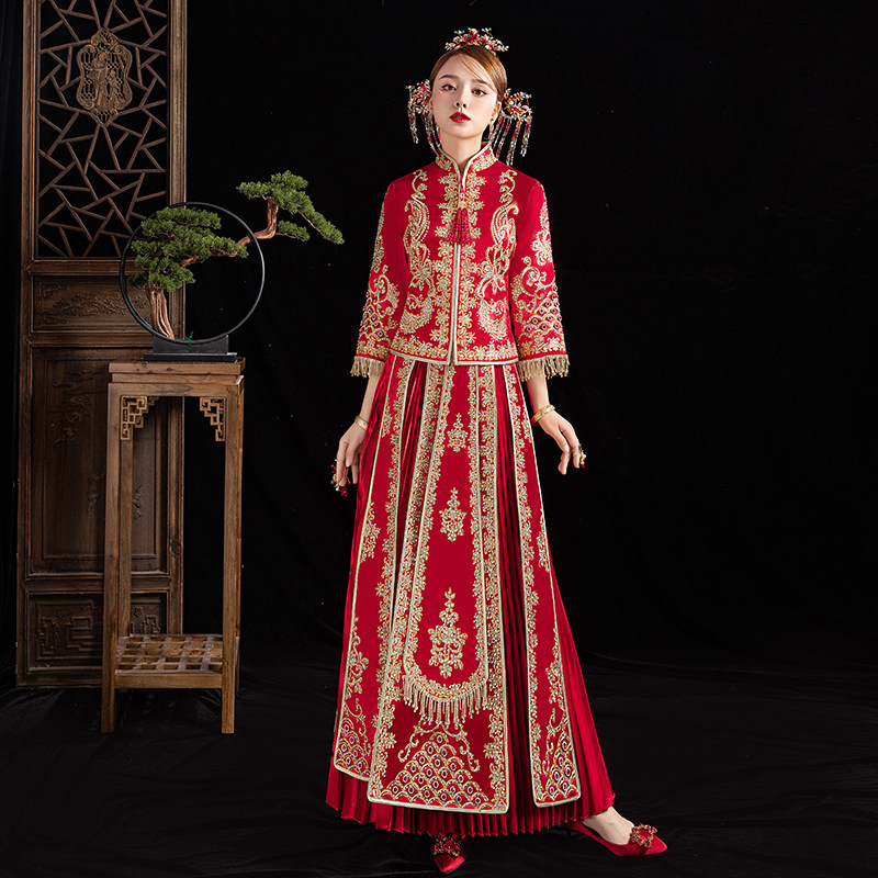 秀禾服2020新款结婚中式新娘婚纱 庄曼妮旗袍