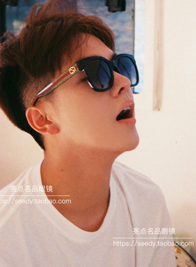 Gucci古驰经典款方形大框太阳镜
