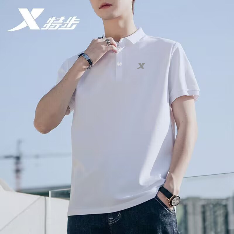 特步短袖夏季新款速干t体恤polo衫 特步瑞华泽运动T恤