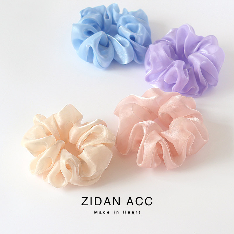 清爽甜美珠光纱大肠发圈头绳女夏季2025新款头花头饰发饰扎头发绳,淘宝优惠券,粉丝福利购,淘宝优惠卷