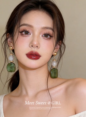 小众蓝色耳钉|美拉德复古氛围感