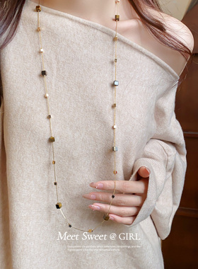 咖色复古虎眼石项链女