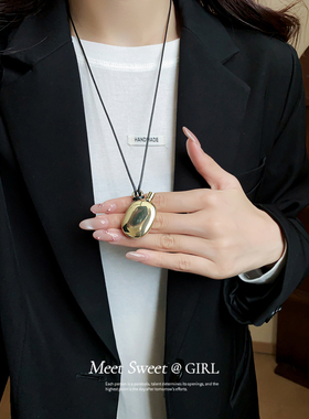 皮绳合金水壶吊坠项链