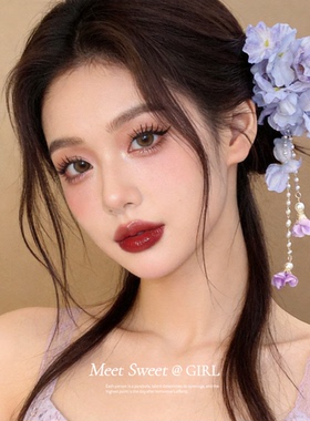 夏日清新彩色花朵流苏发夹发饰女