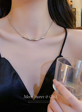 冷淡风褶皱金属项链女款